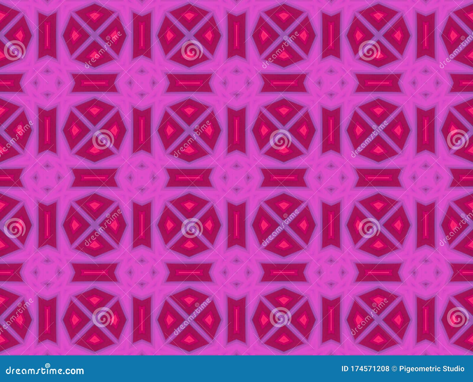 geometric fractal seamless background with  abstract and kaleidoscope square repetition