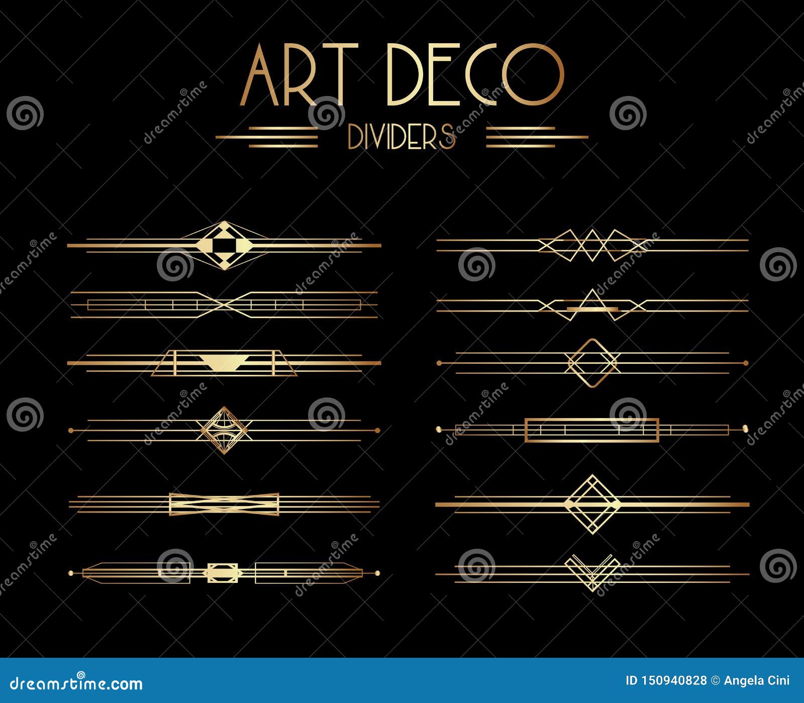 geometric gatsby art deco dividers or decoration s