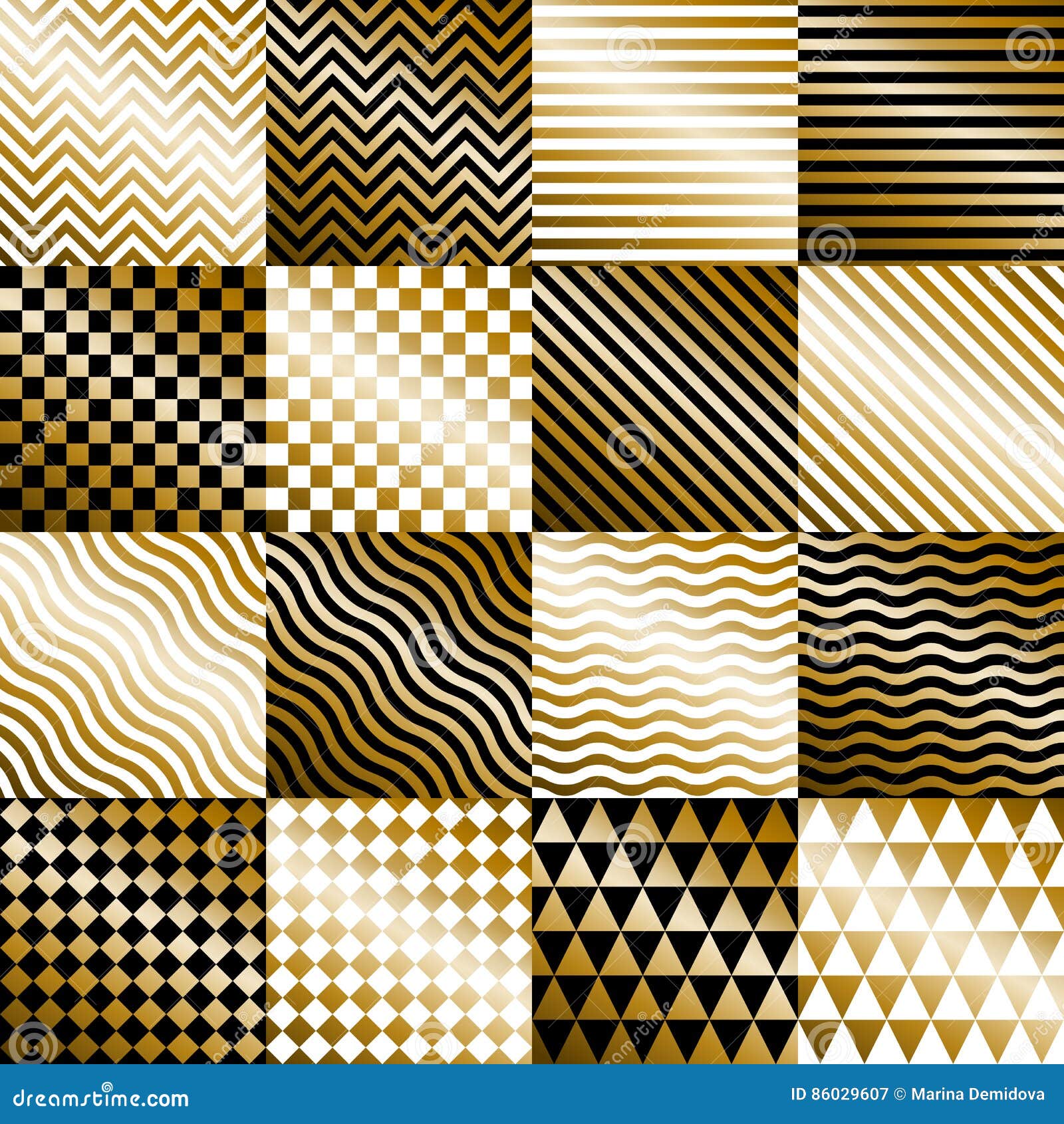 Geometric Gold Backgrounds Set Vector Stock Vector Illustration of