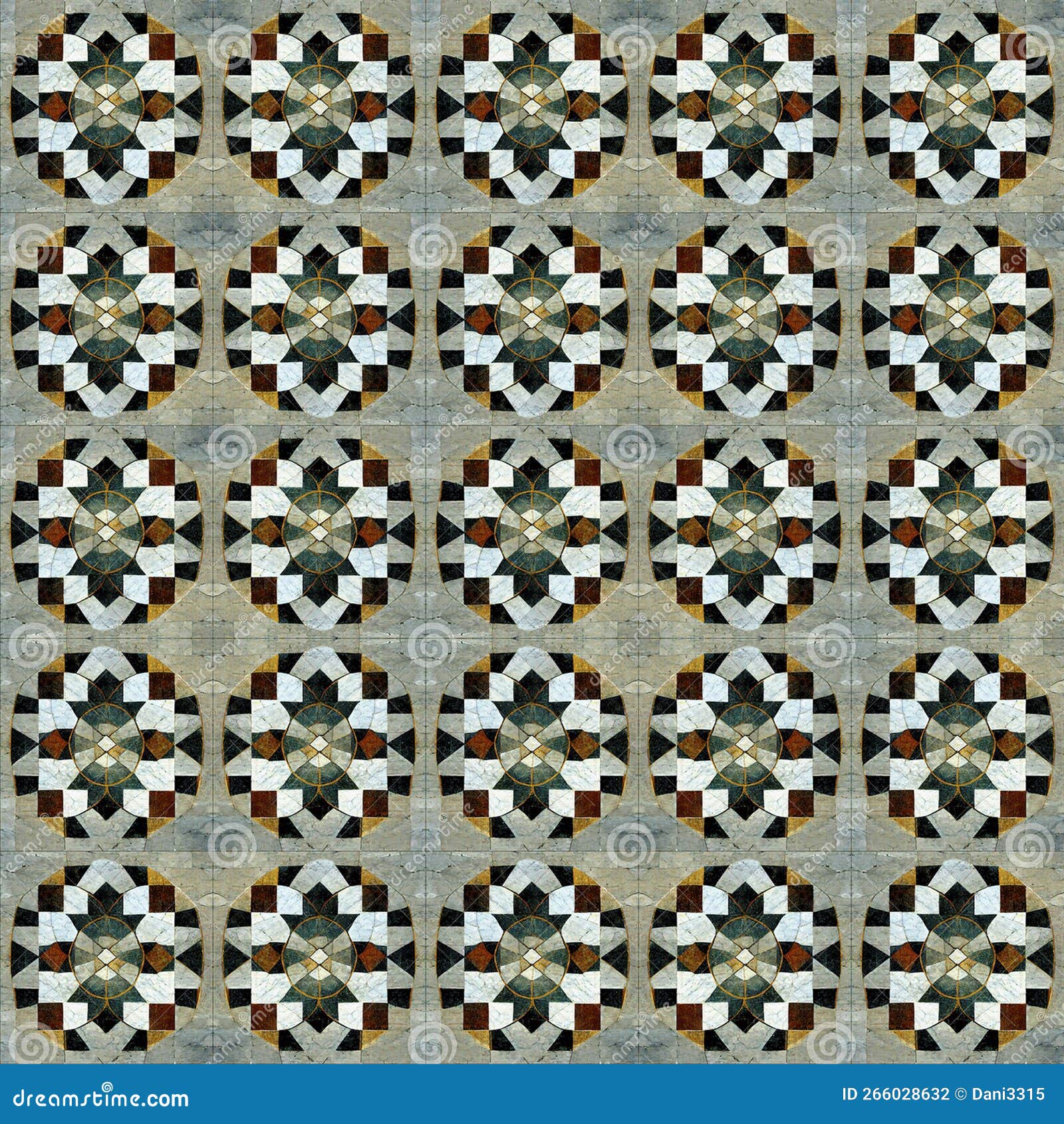 Geometric Marble Floor Mosaic Stock Illustration Illustration of grey