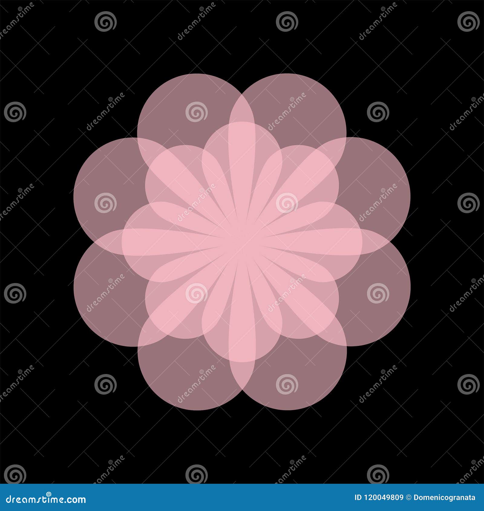 geometric old pink flower