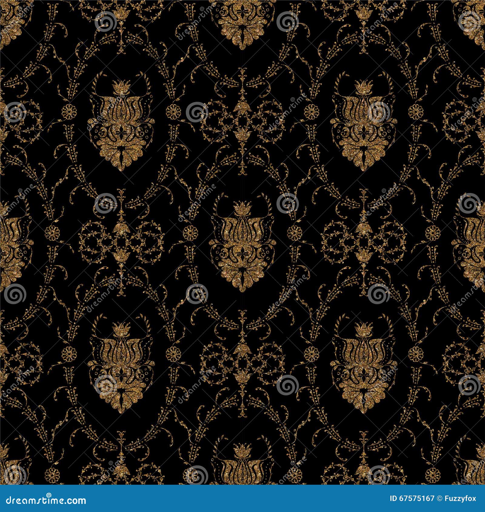 Geometric Ornament Gold Seamless Pattern. Golden Baroque Stylish Stock ...