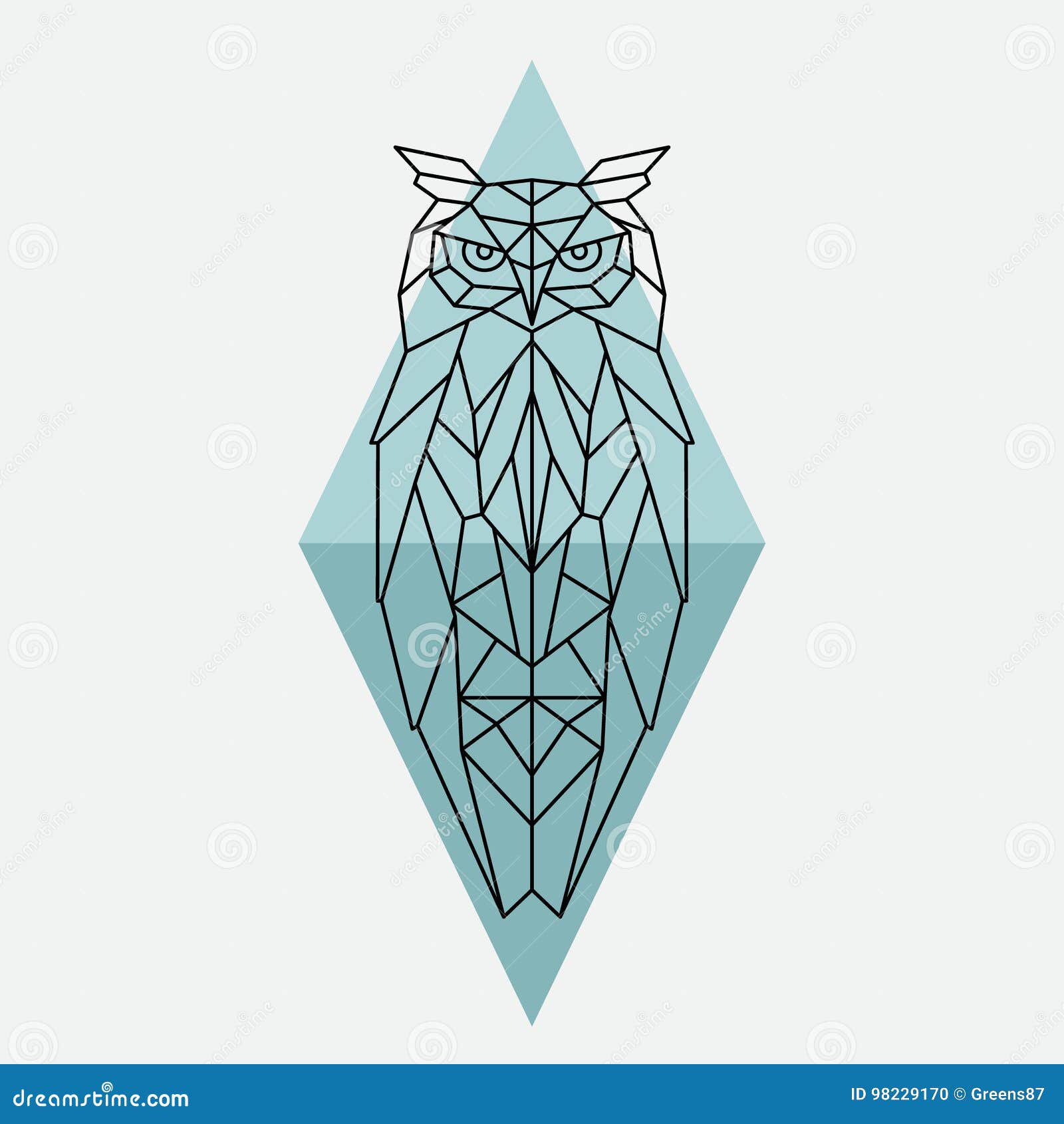 Adam  Ink  Black and grey geometric owl tattoo from  Facebook