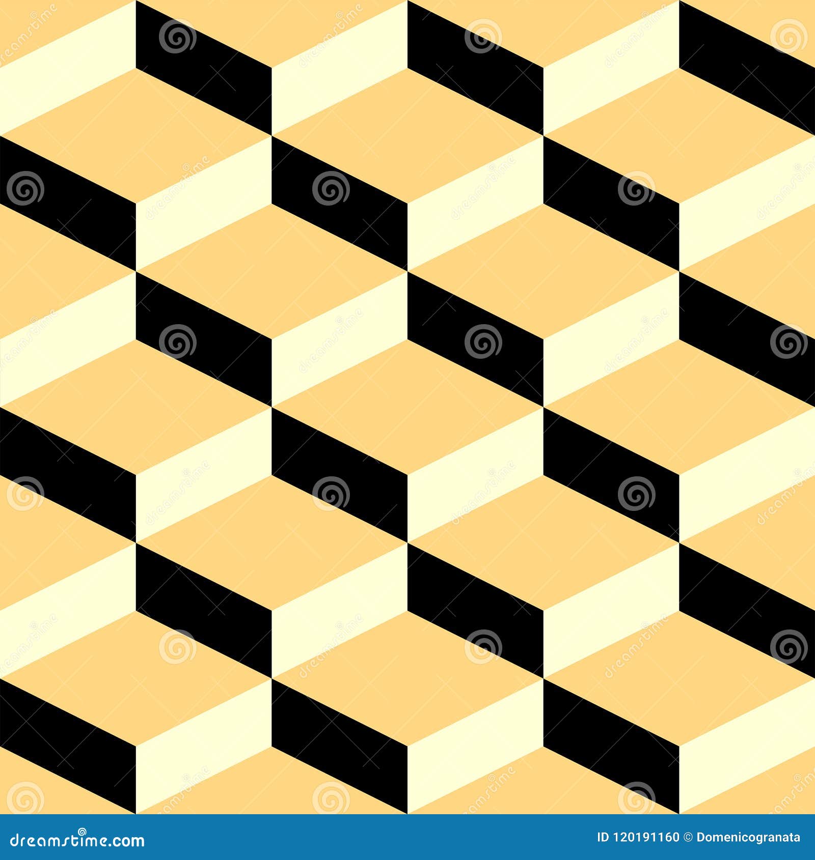 geometric pattern black cream and orange