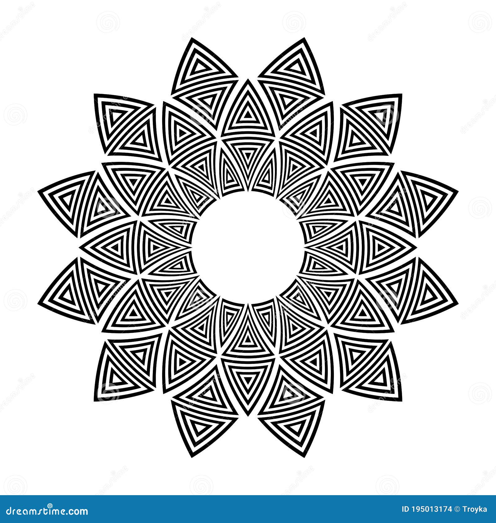 Geometric Pattern in Circle Shape. Decorative Design Element Stock