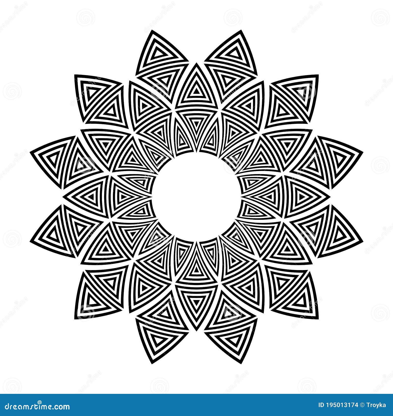 Geometric Pattern In Circle Shape Decorative Design Element Stock