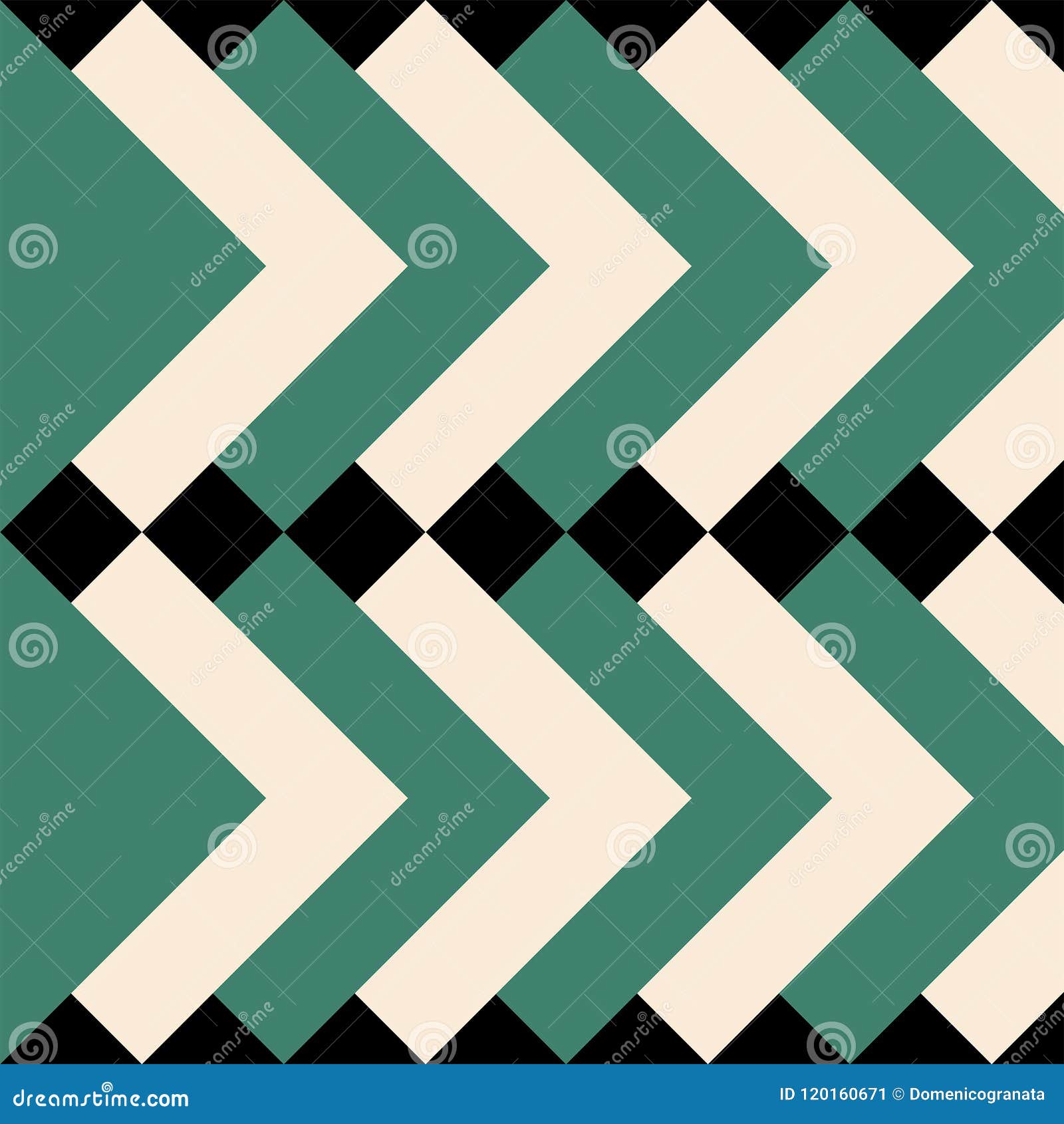 geometric pattern with green and cream squares