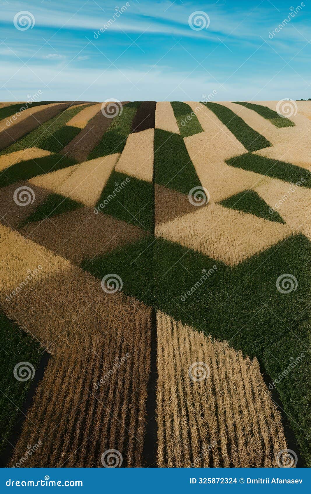 geometric patterns in a large agricultural field
