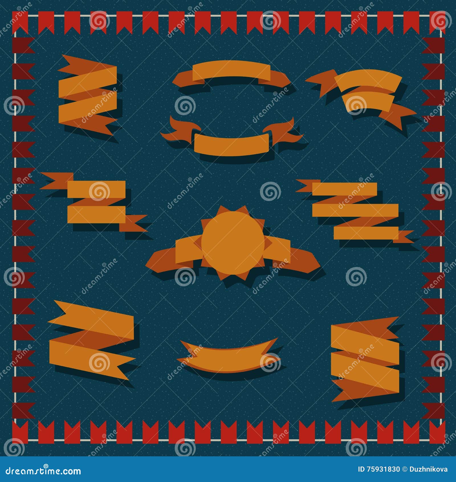 Geometric Ribbons for Phrases Stock Vector Illustration of design