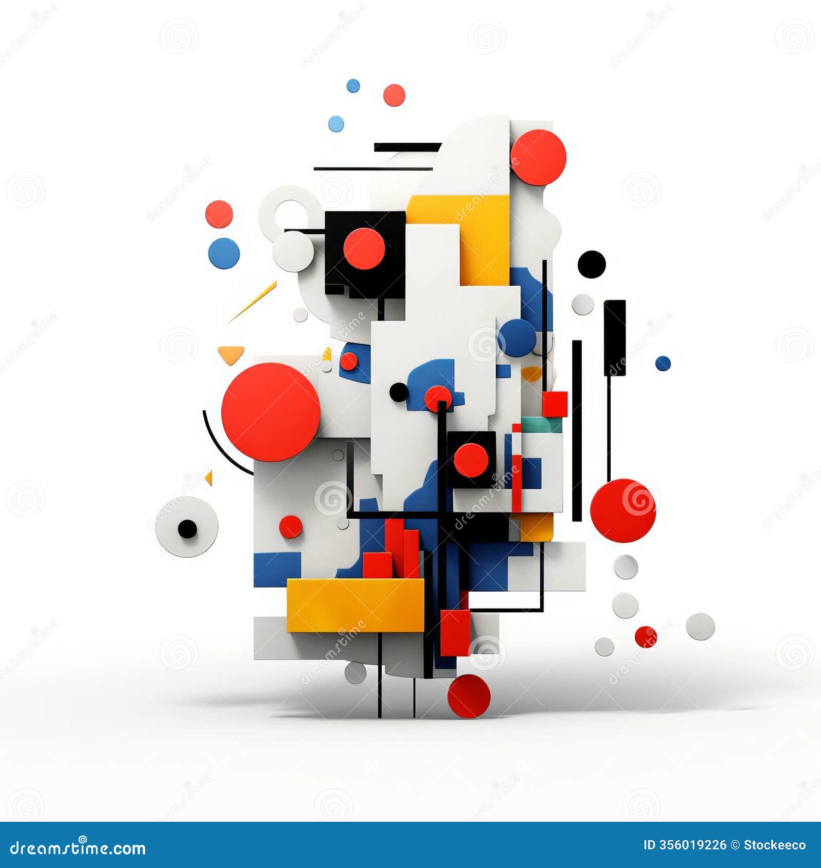 vibrant geometric s on white minimalist background art