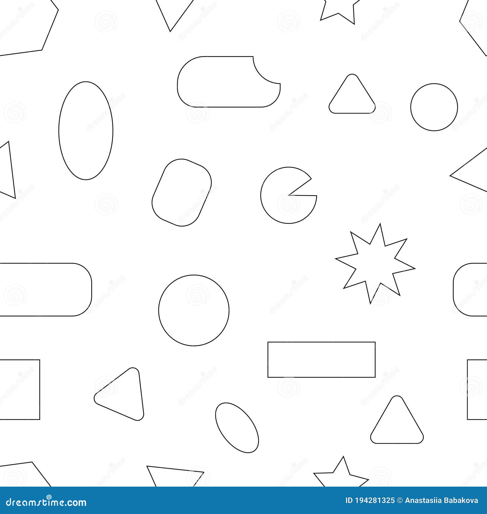 geometric s pattern set. black and white decotative print for web, wallpaper, fabric textile.