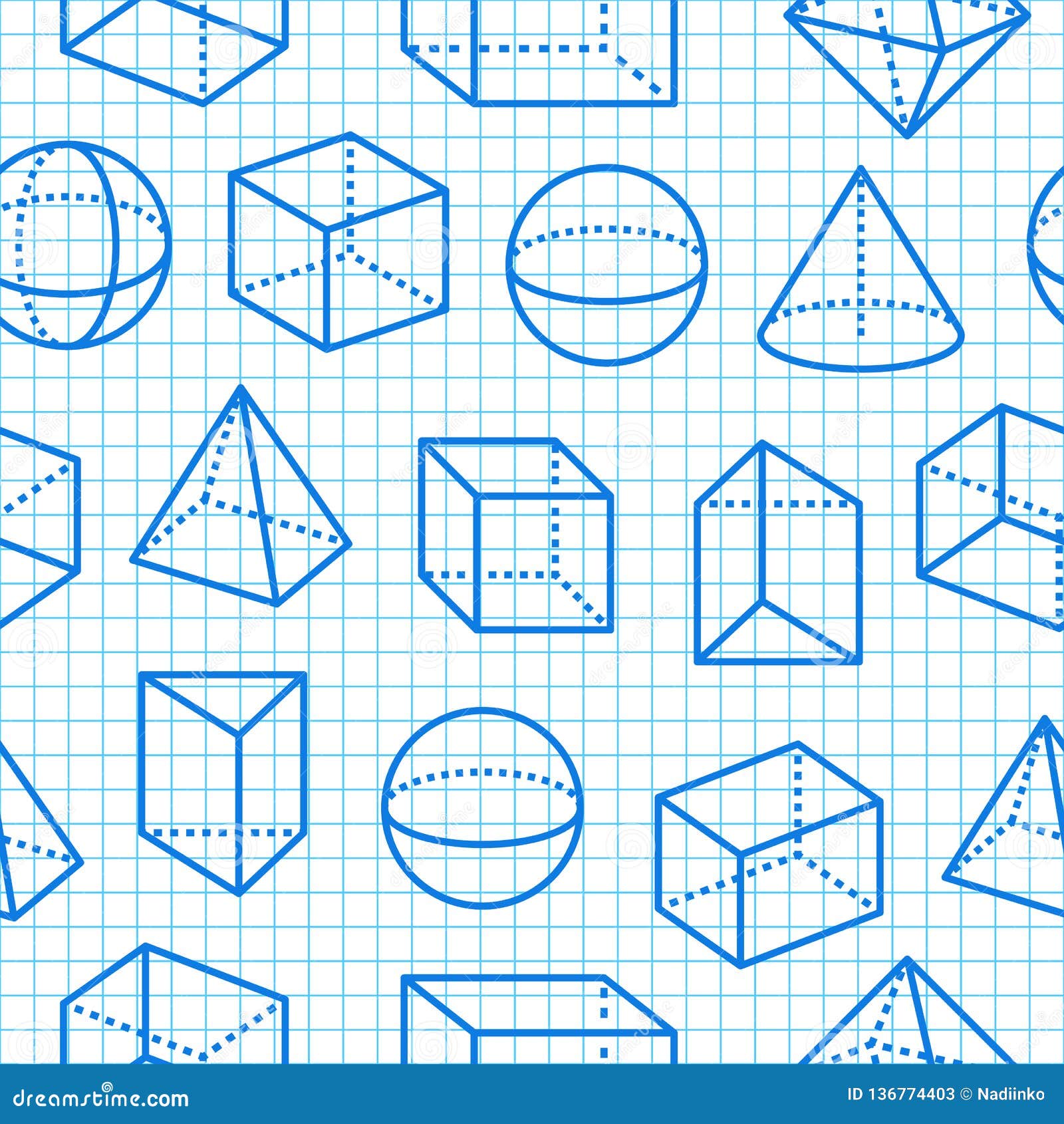geometric s seamless pattern flat line icons. modern abstract background for geometry, math education. mathematics
