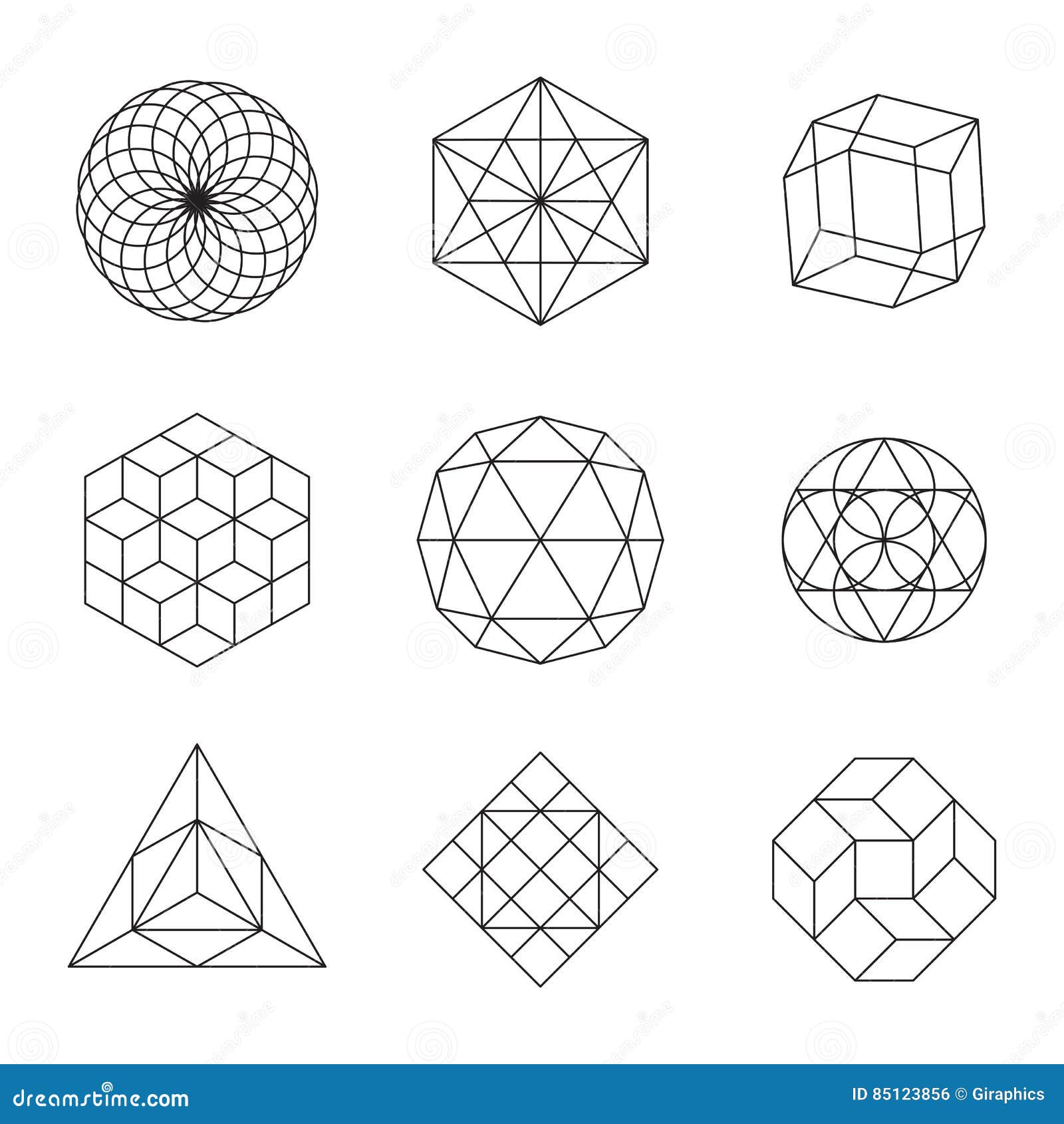 Geometric Shapes Set stock vector. Illustration of sacred - 85123856