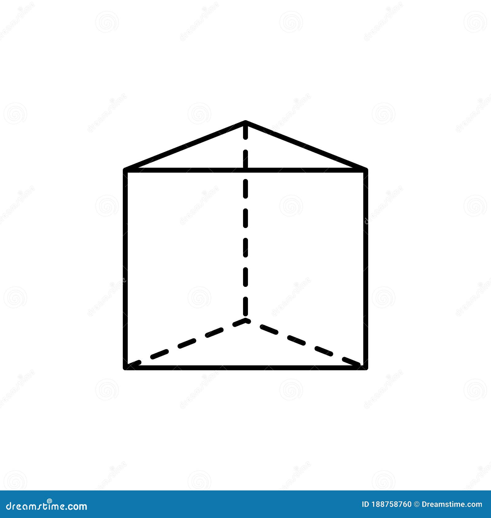 Geometric Shapes Triangular Prism Icon Simple Line Outline Vector 3d