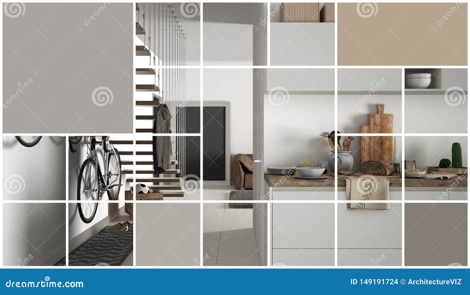 Geometric Square Mosaic Graphic Effect With Copy Space For