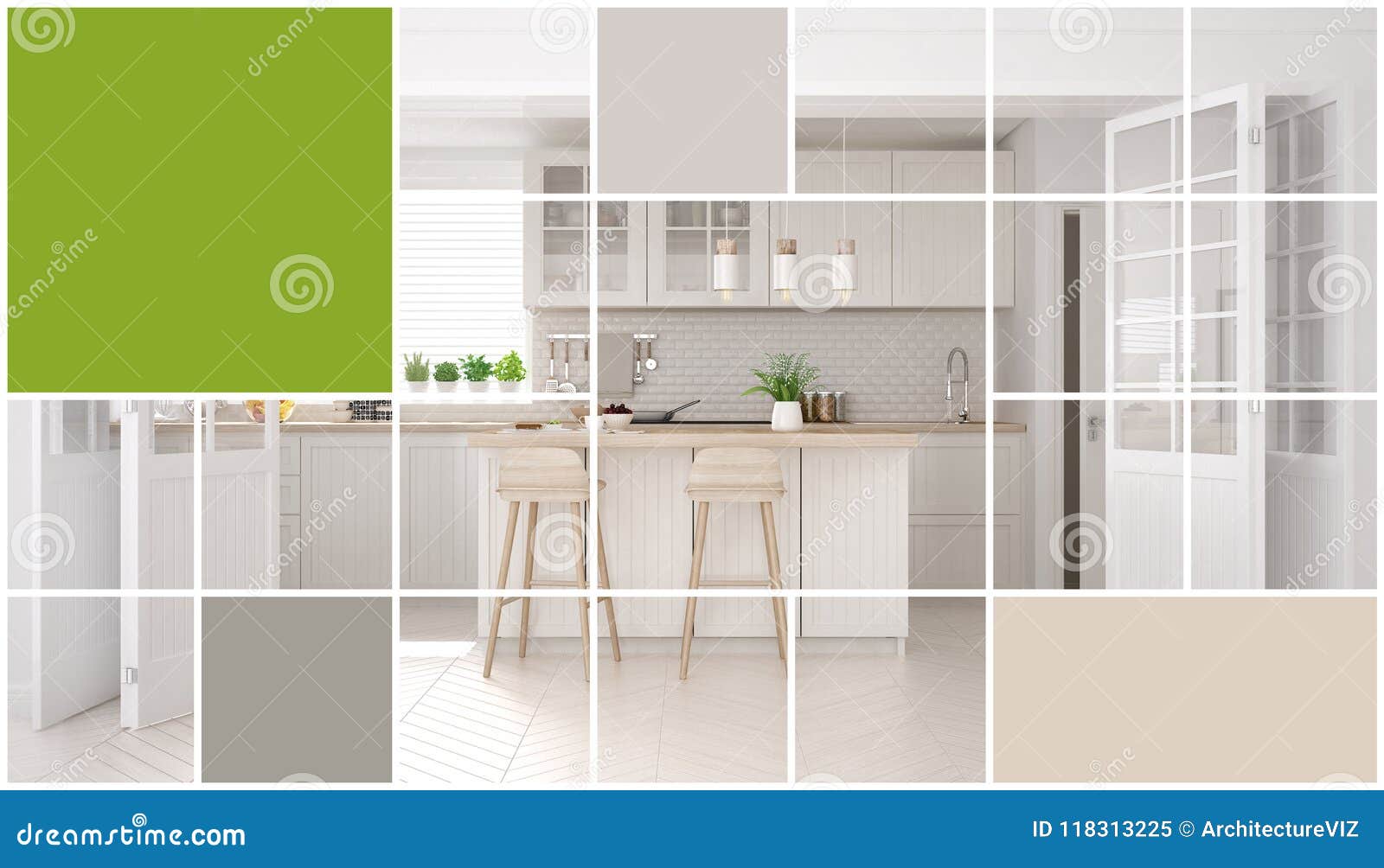Geometric Square Mosaic Graphic Effect With Copy Space For