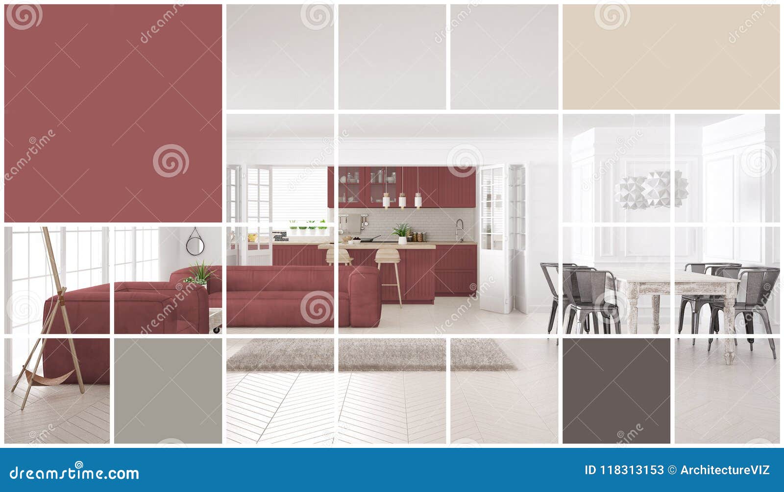 Geometric Square Mosaic Graphic Effect With Copy Space For