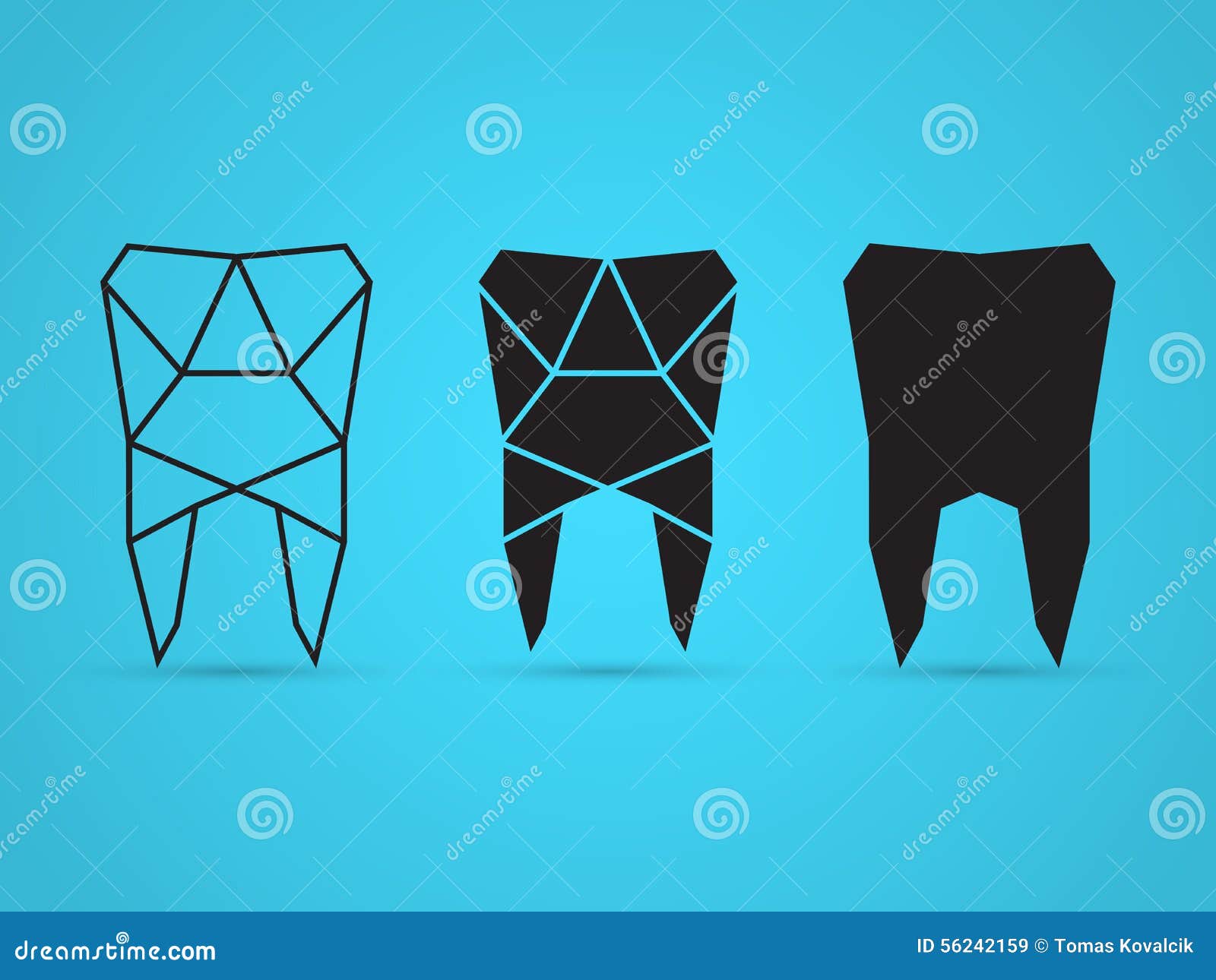 Geometric tooth stock vector. Illustration of clean, blue - 56242159