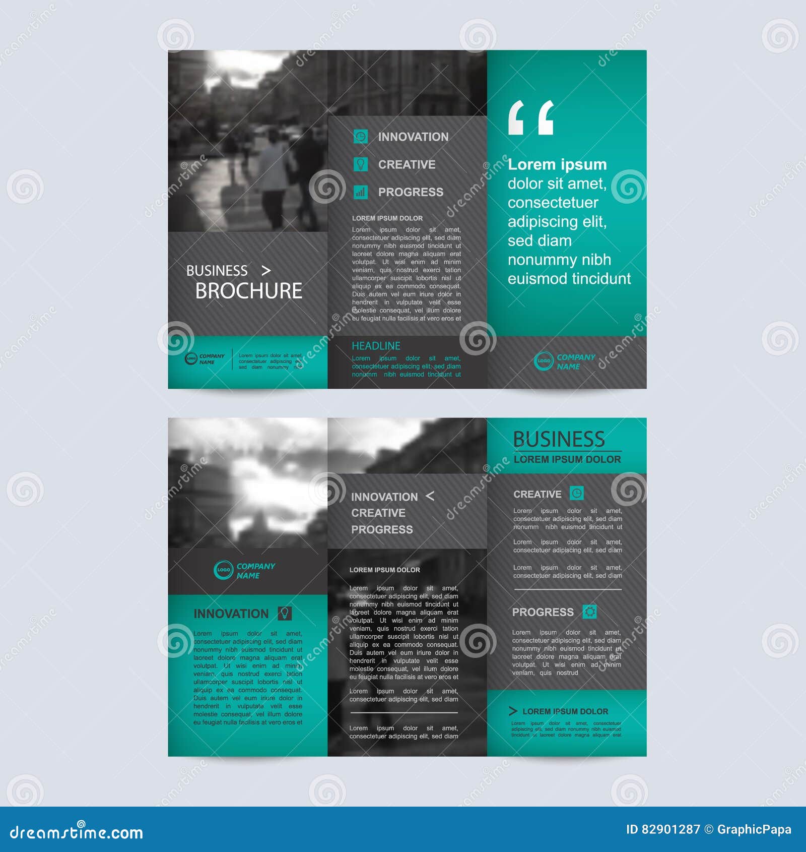 geometric trifold business brochure template