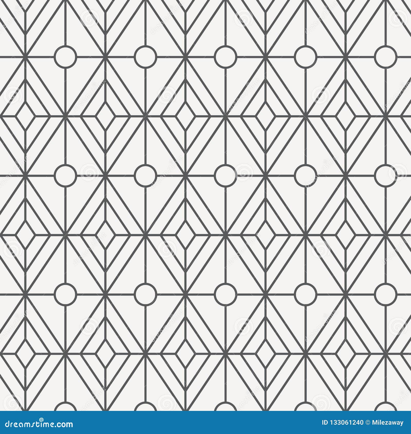 Geometric Vector Pattern, Repeating Linear Diamond Shape with Oval ...