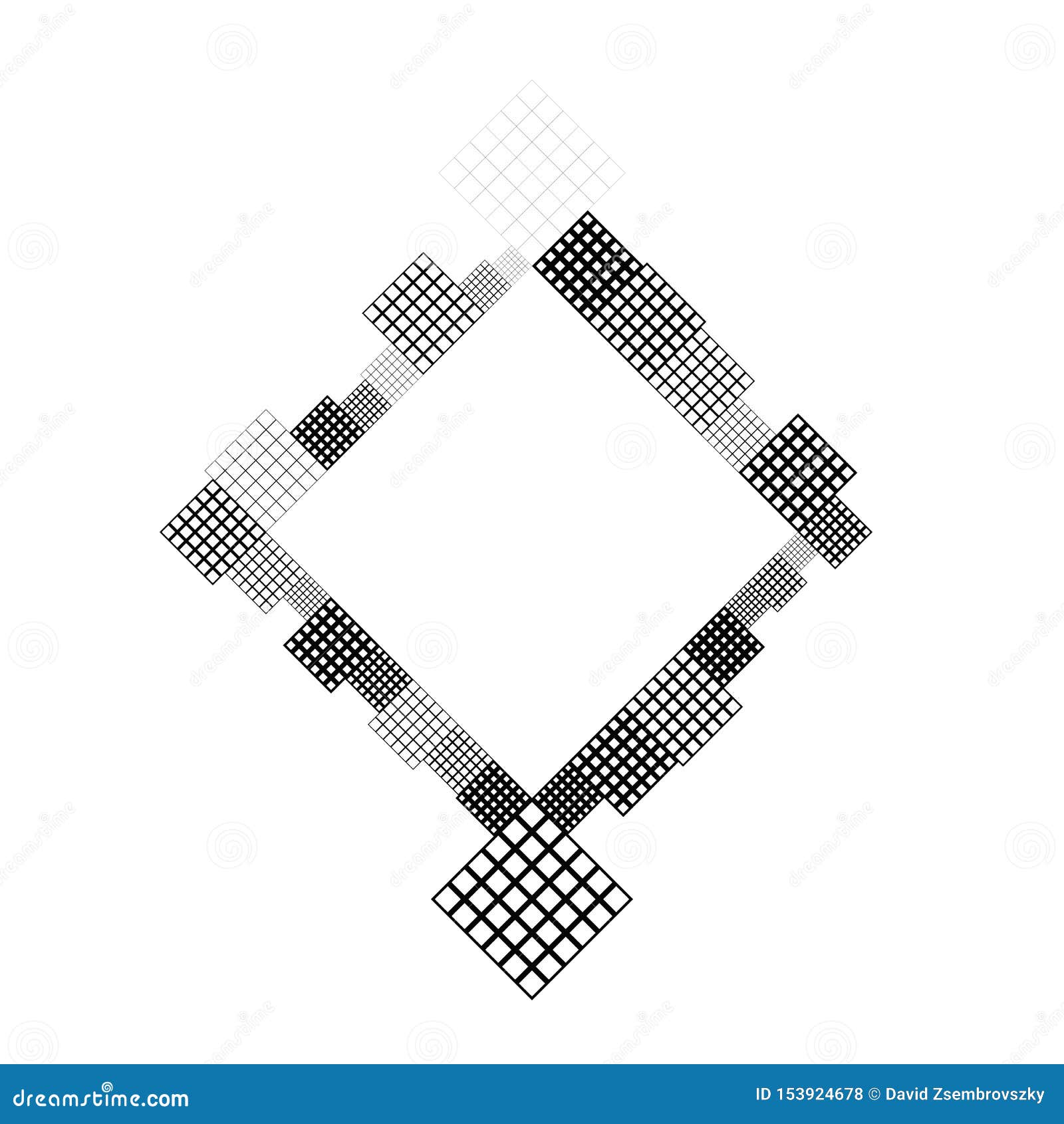 Geometrical Black and White Abstract Square Badge Background Template