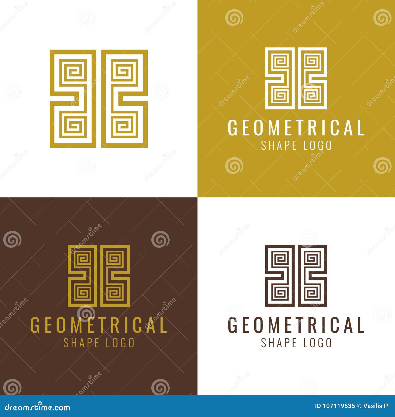 Geometrical Shape Logo and Icon - Vector Illustration Stock Vector