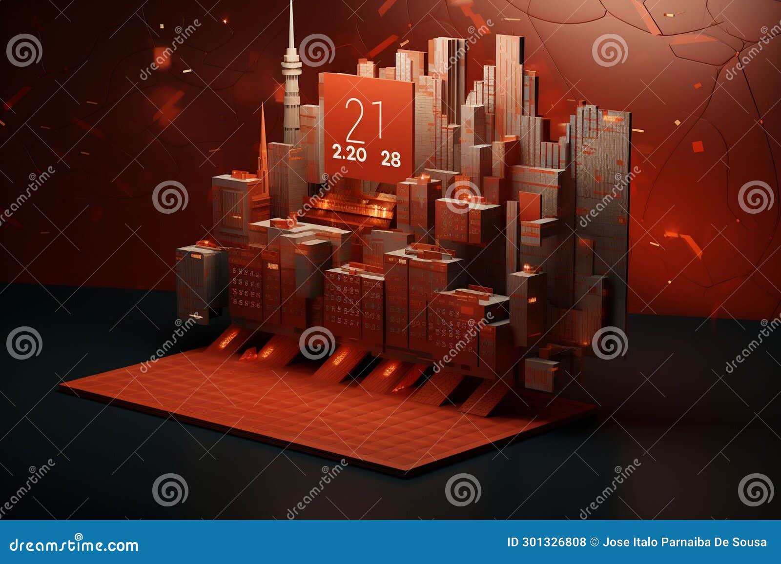 Geometrically Inspired 2024 Calendar Layouts for Stock Illustration 