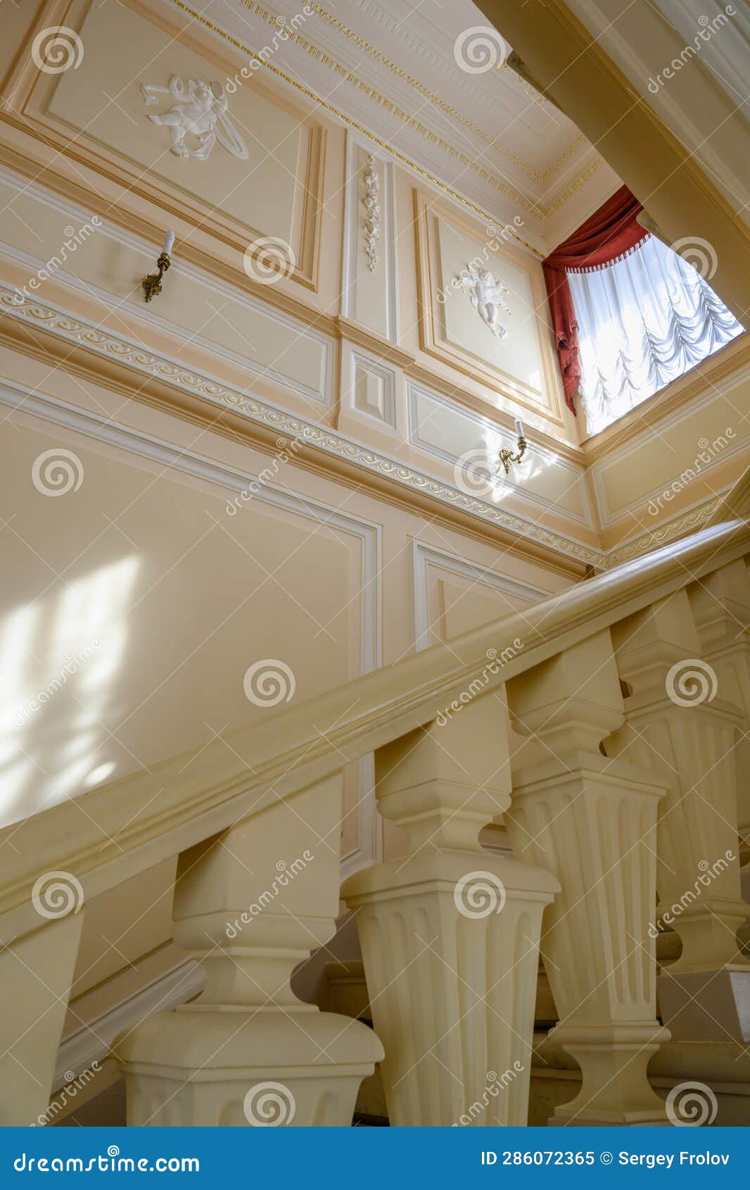 The Geometry of a Beige Staircase with a Candlestick in a 19th Century