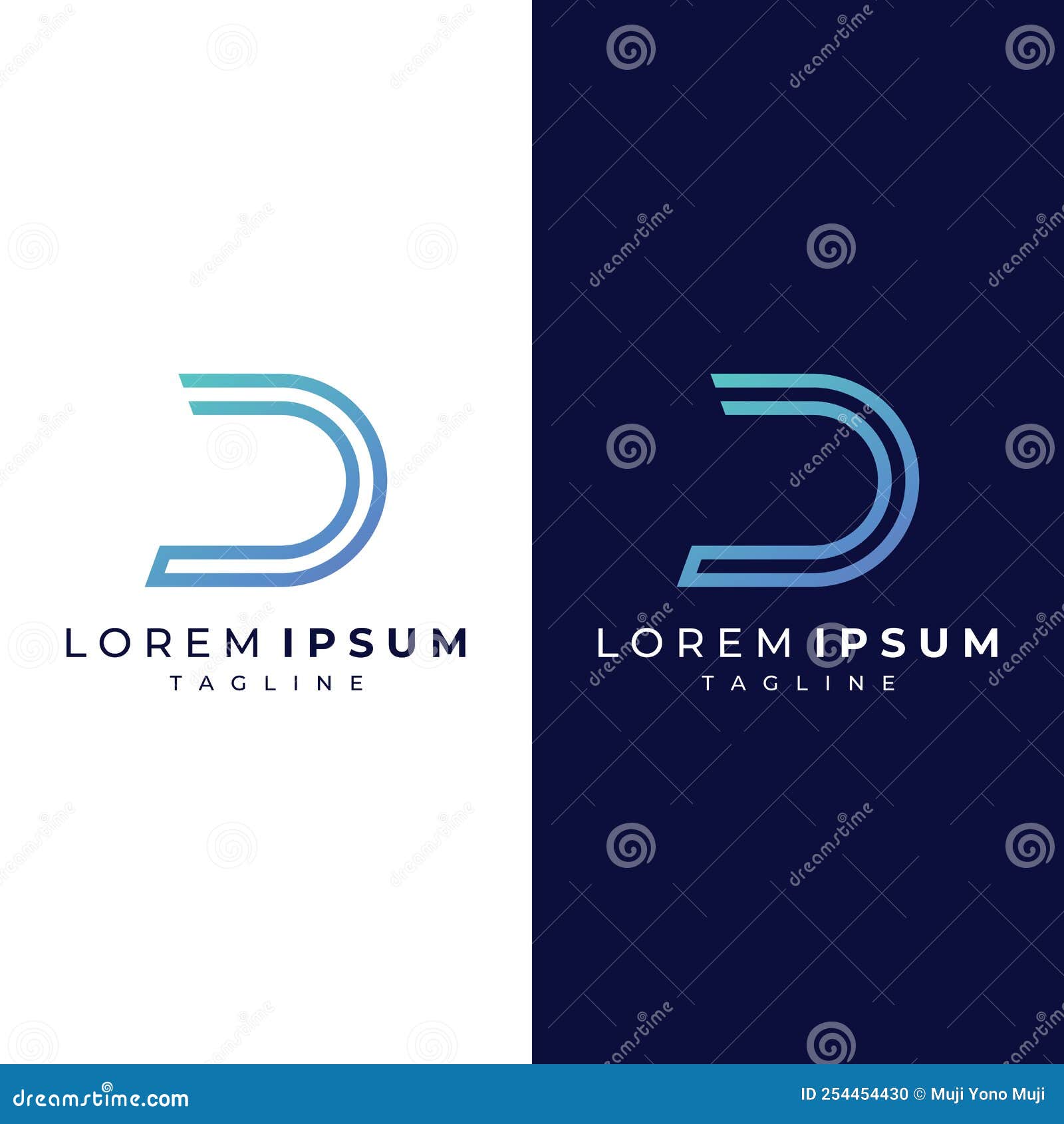 Logo Template Design Initial Geometry of the Letter D. Logo Design with