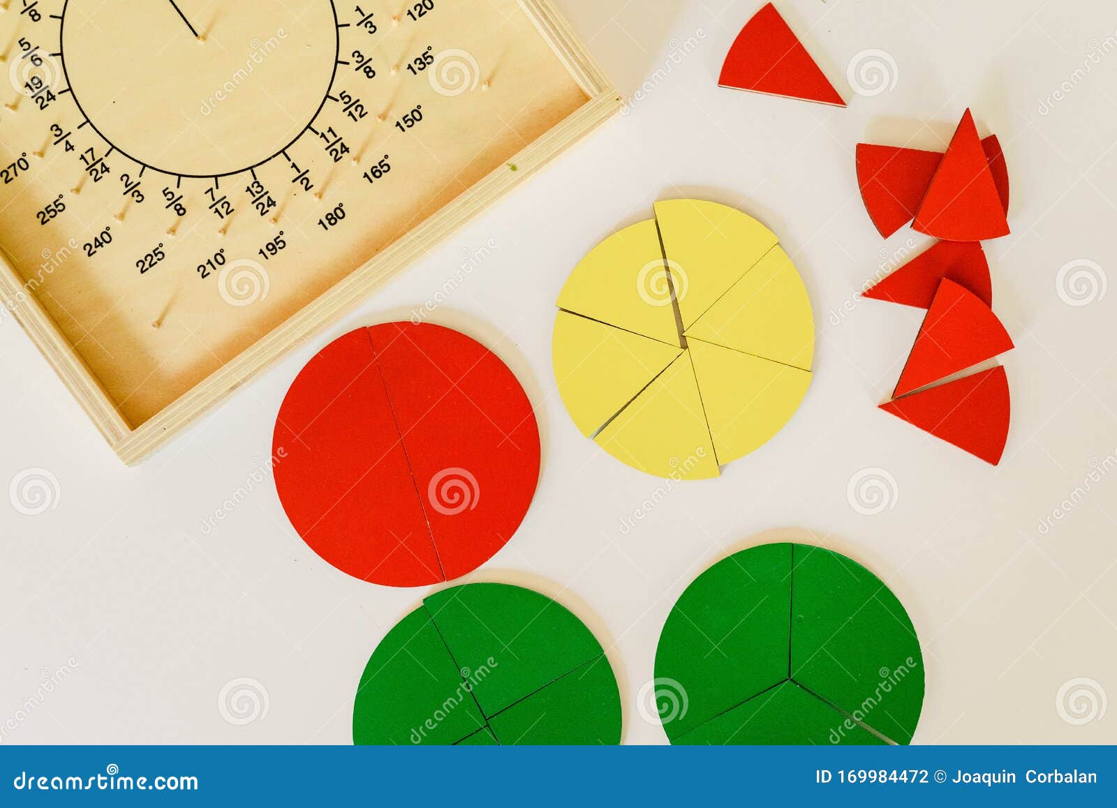 Geometry and Mathematics Materials in a Montessori Classroom Stock