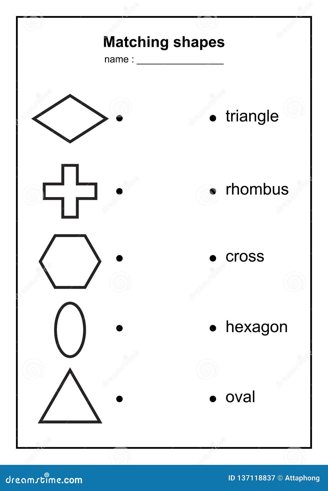 geometry  matching game. educational geometric s game. printable learning material for kids . black and white printables