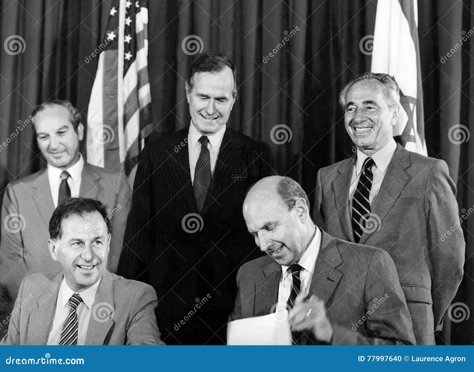 George H W Bush And Shimon Peres Foster American Israeli