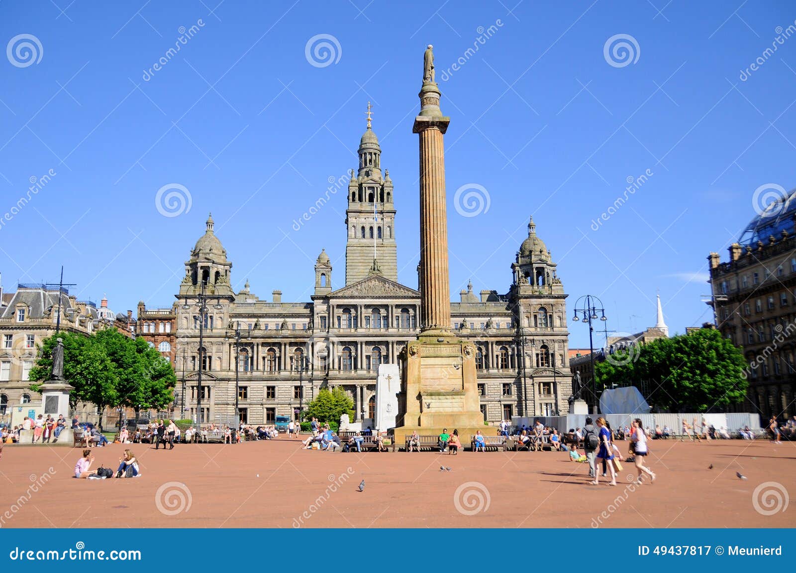 George Square, Glasgow,UK editorial photography. Image of facade - 49437817