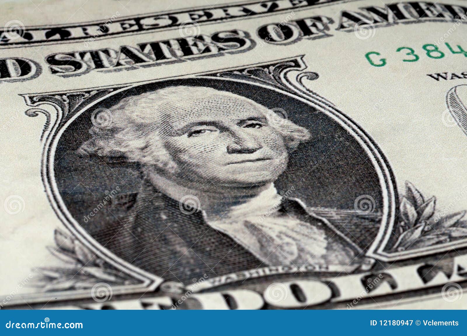 George Washington On An American 1 Dollar Bill Stock Image Image Of