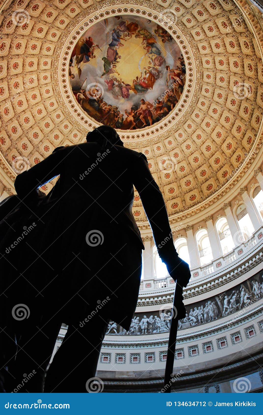 Washington in the Capitol Rotunda Editorial Photography Image