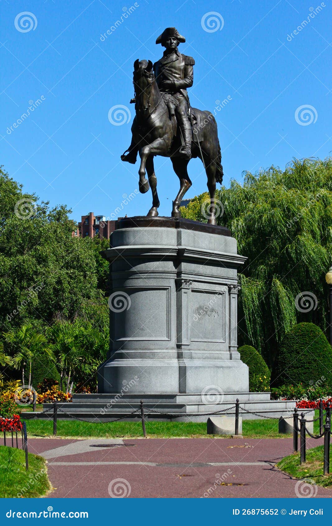 Washington Statue in the Boston Public Gardens Editorial