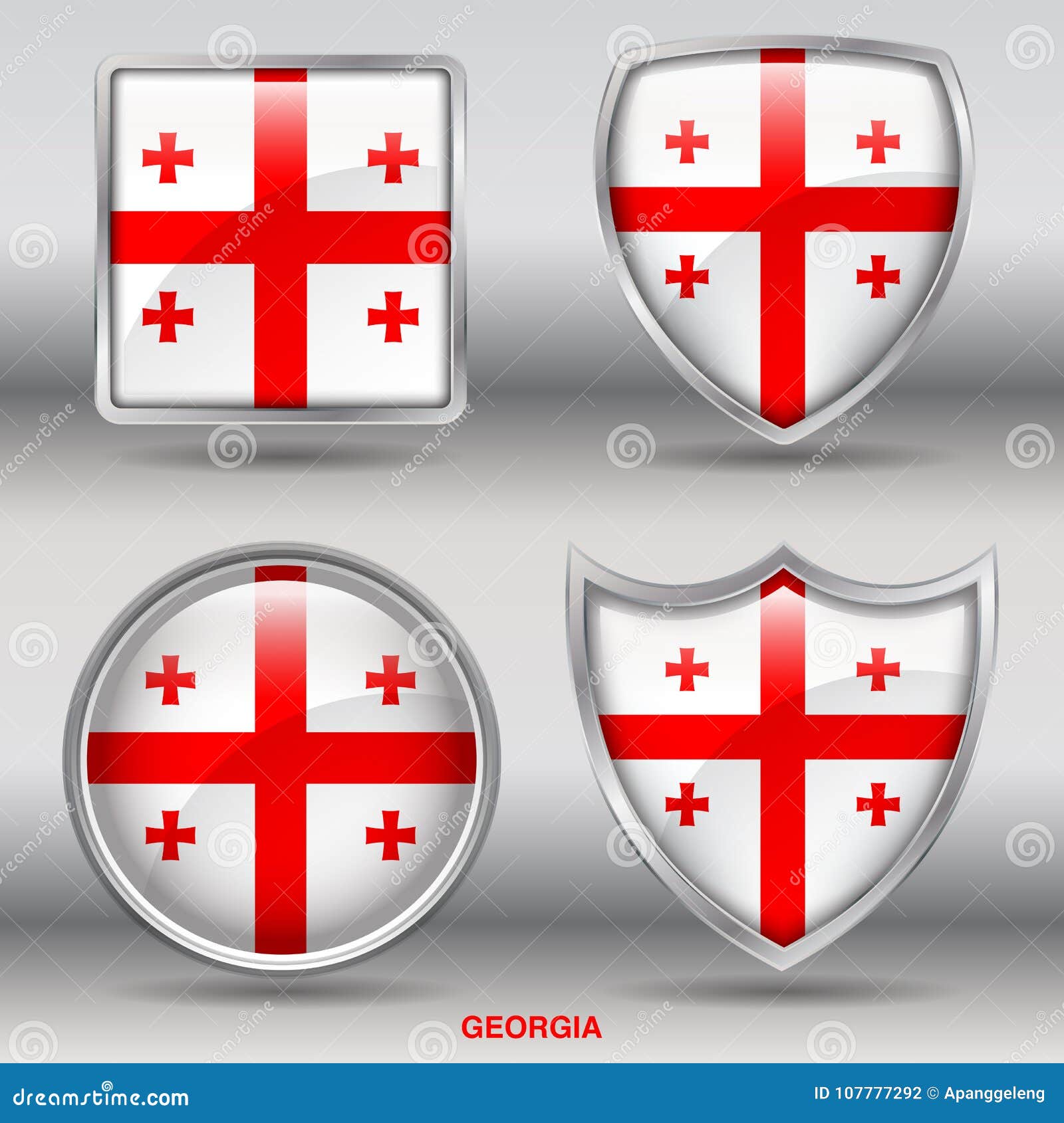 Download Georgia Flag In 4 Shapes Collection With Clipping Path ...