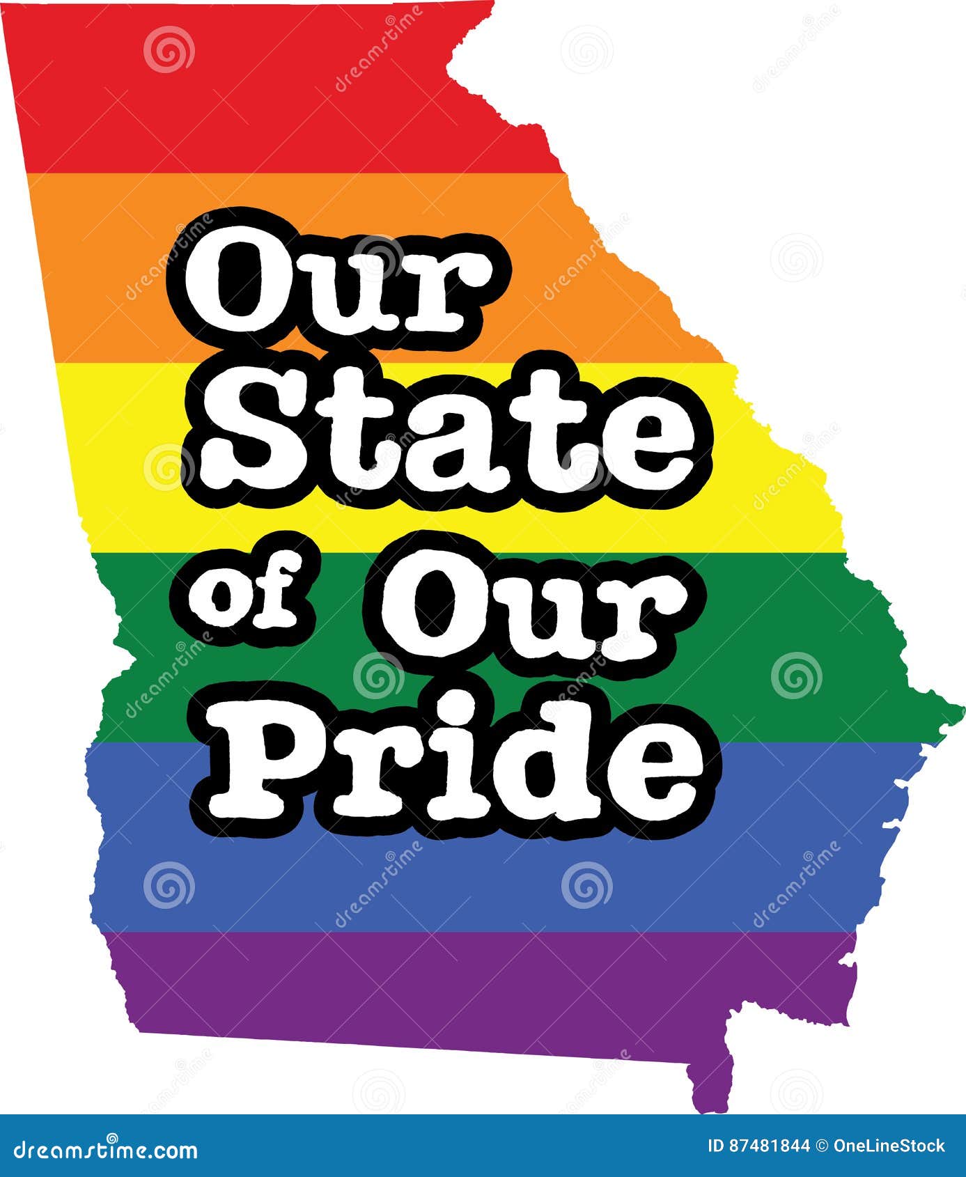 Gay Pride Vector State Sign Stock Vector Illustration of