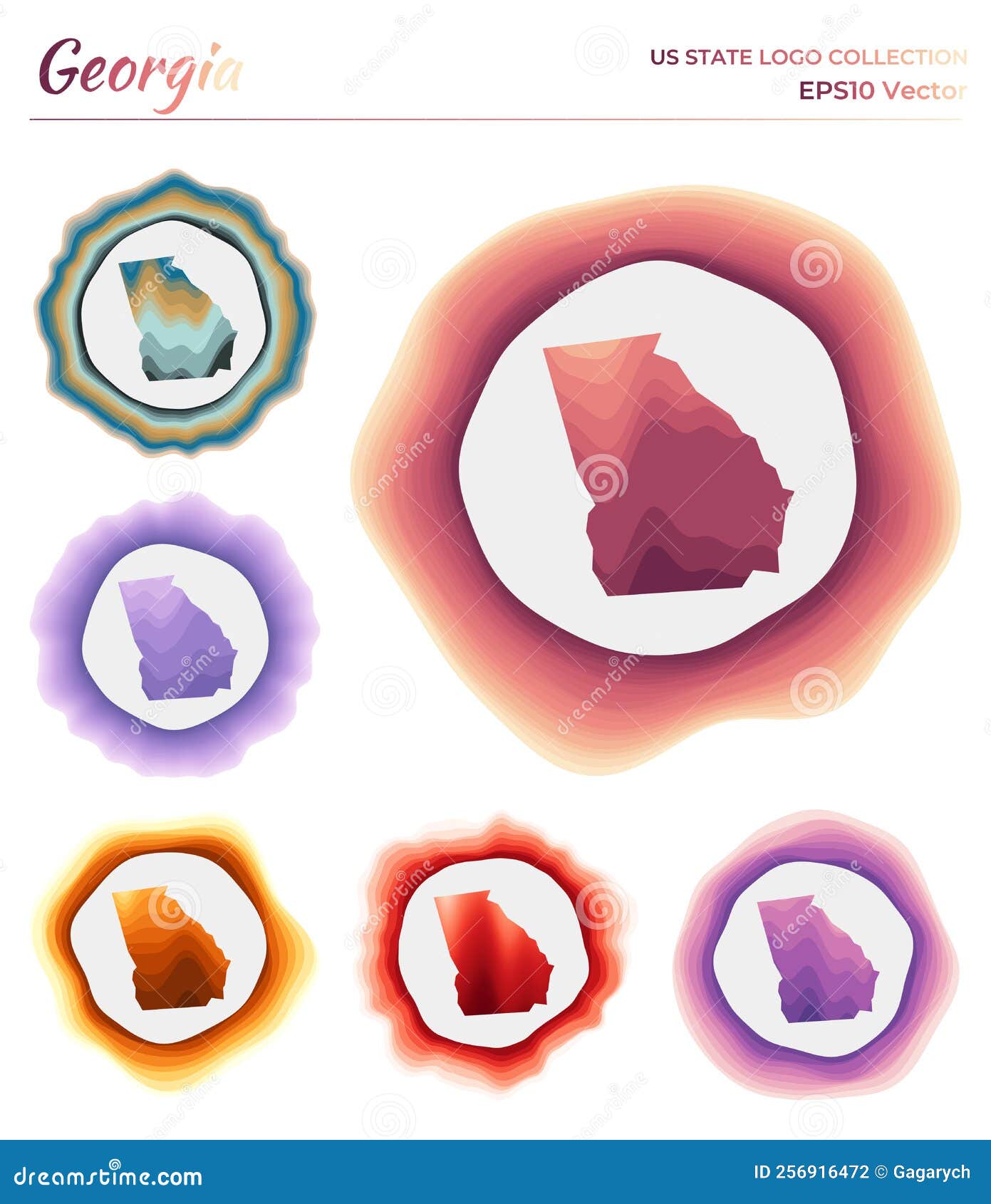 Georgia logo collection. stock vector. Illustration of georgia - 256916472