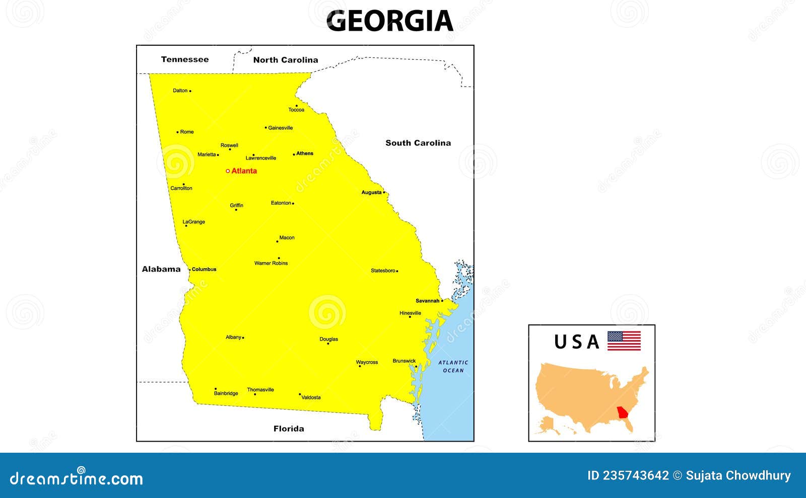 Map. District Map of Map of in Color with