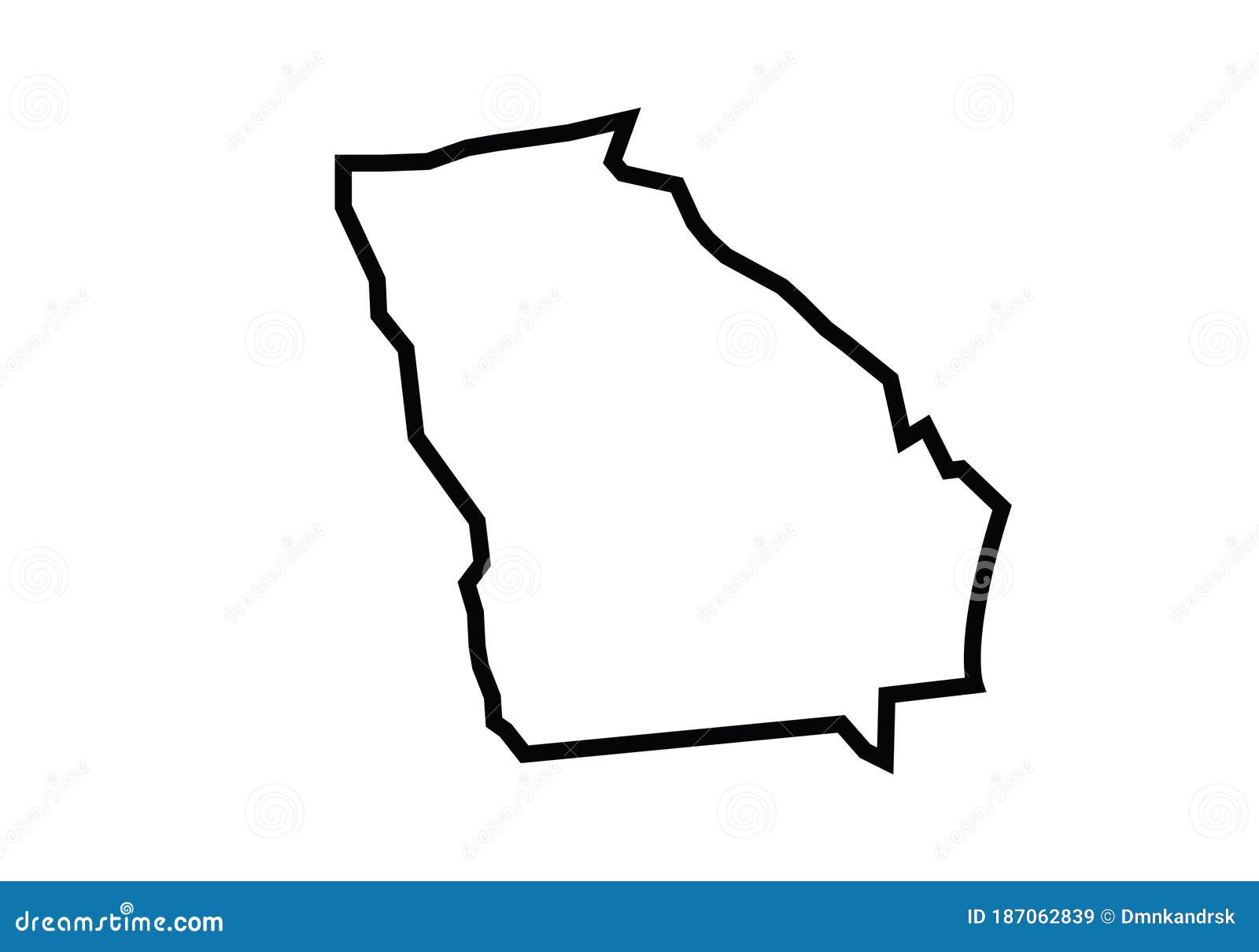 Georgia Outline Map State Shape Stock Vector - Illustration of atlantic