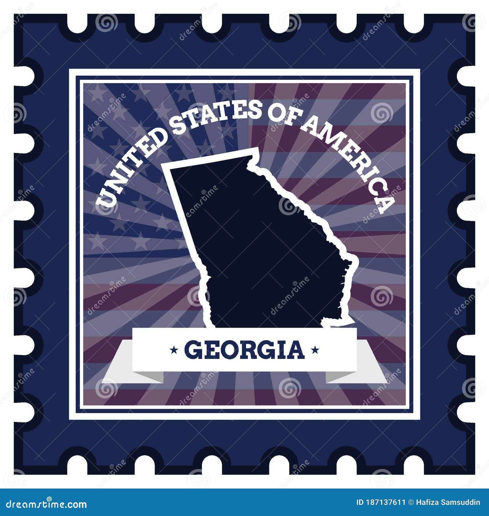 Postage Stamp. Vector Illustration Decorative Design Stock