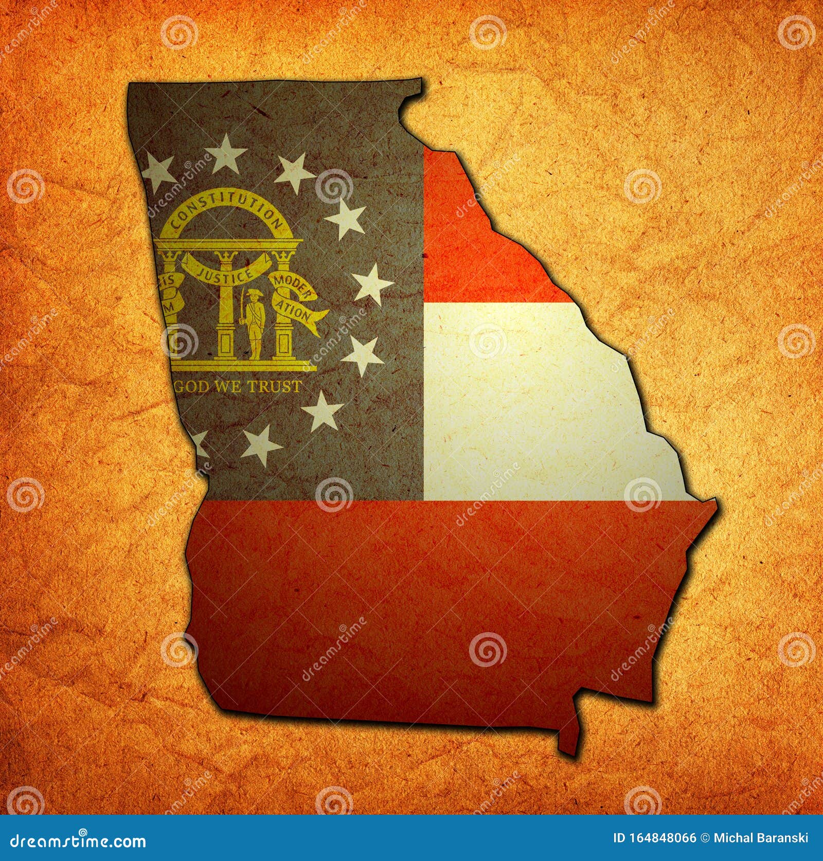 Georgia state with flag stock illustration. Illustration of province ...