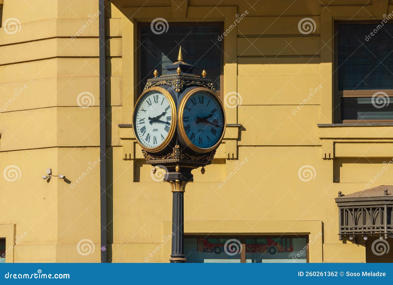 Tbilisi October 30, 2022 Street Clock in Tbilisi Editorial