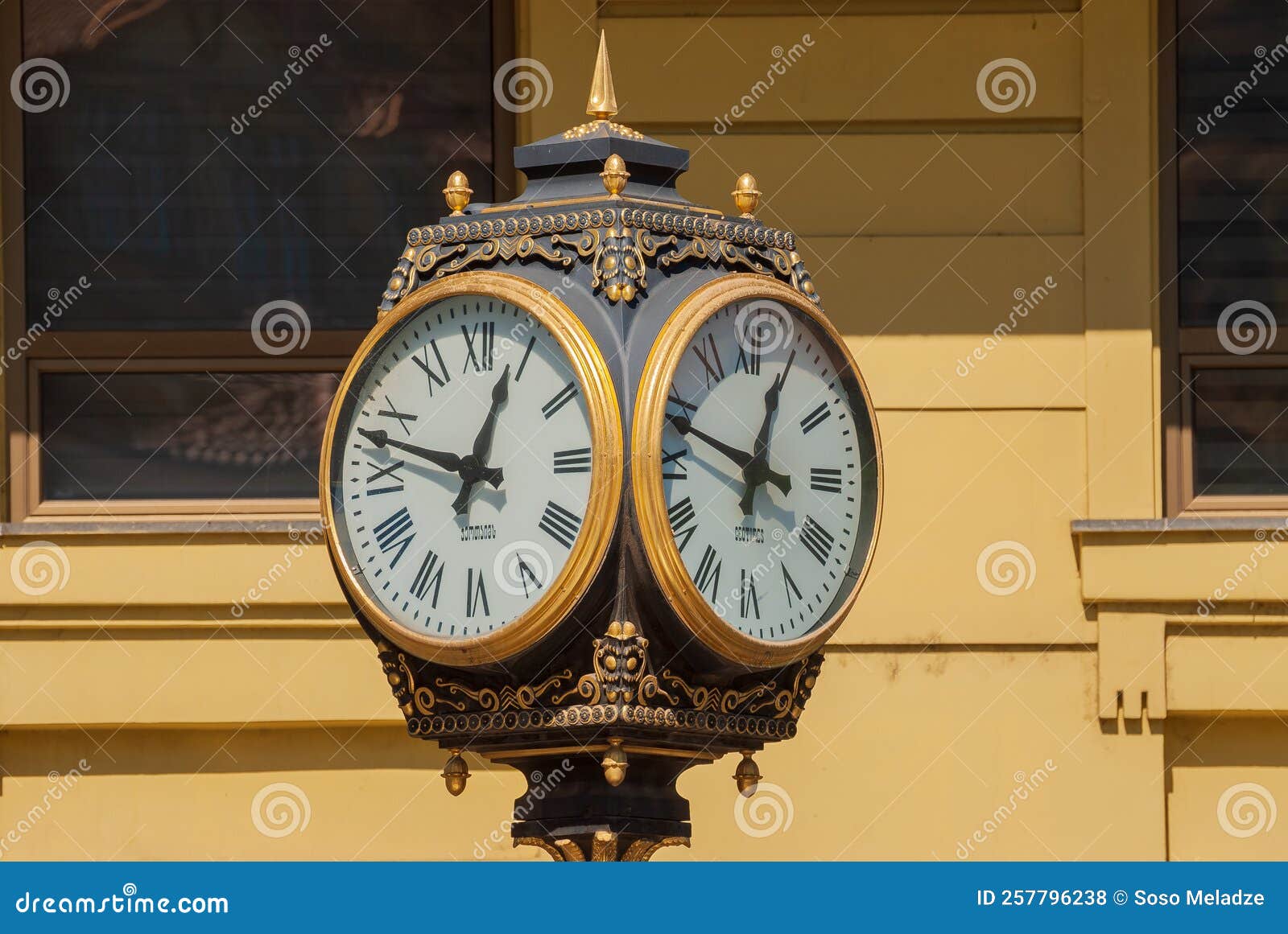 Tbilisi September 25, 2022 Street Clock in Tbilisi