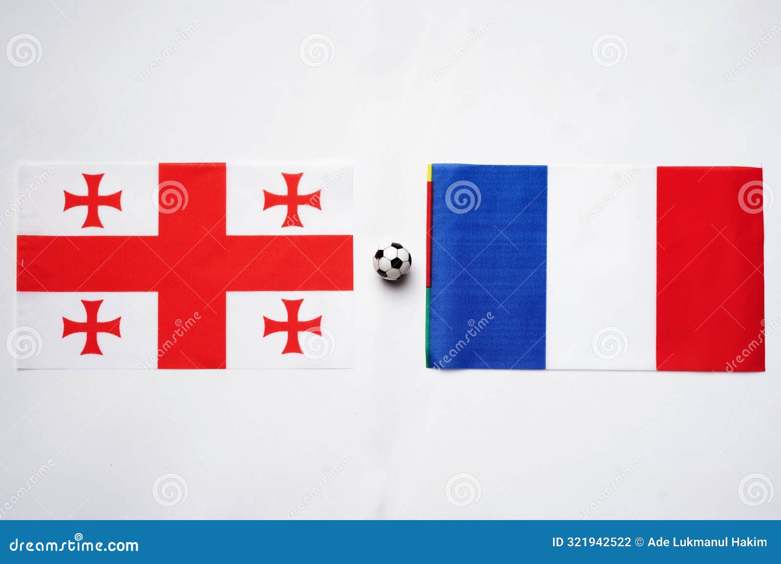 georgia vs france, football match with national flags