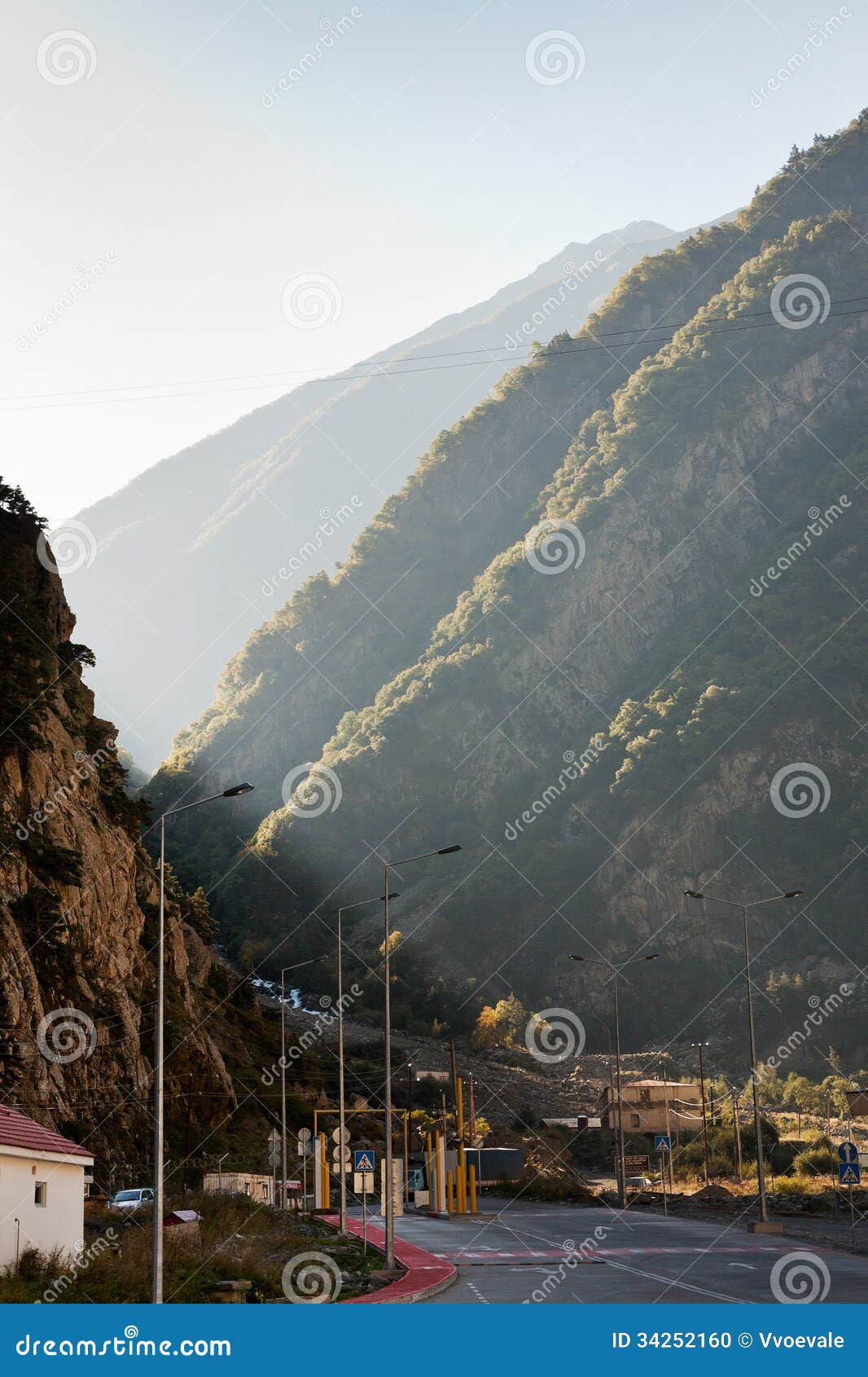 Georgian Military Road Near Village  Upper Lars Stock Photo  