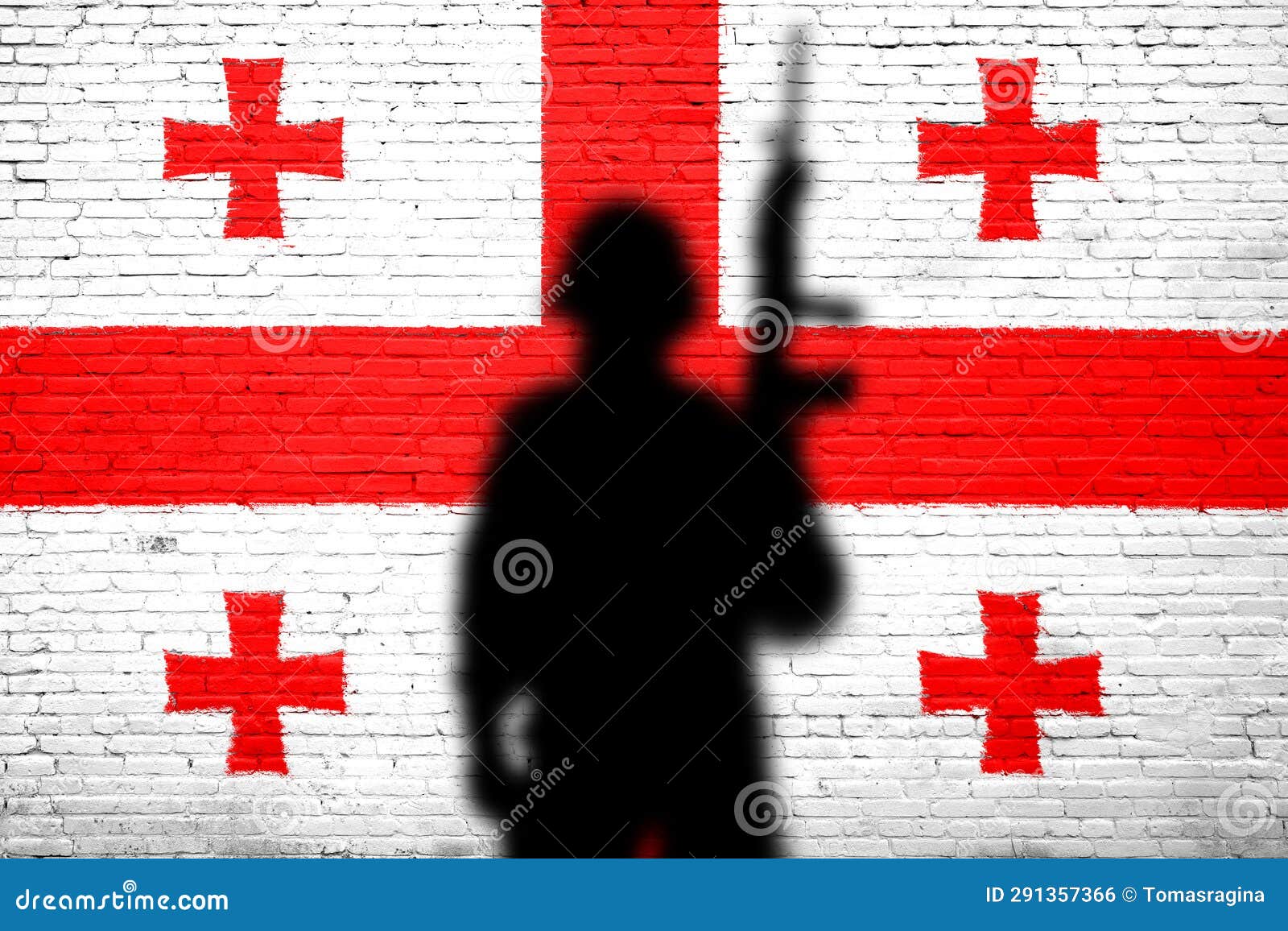 georgians flag on the brick wall