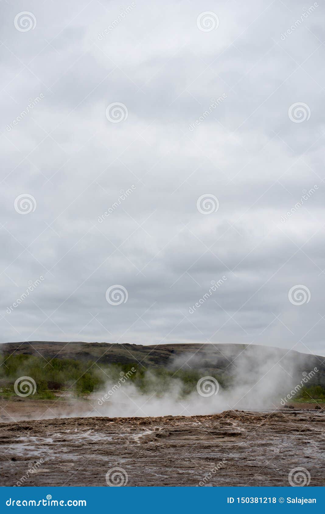 geothermal activity in hveragerdi, iceland with hot springs