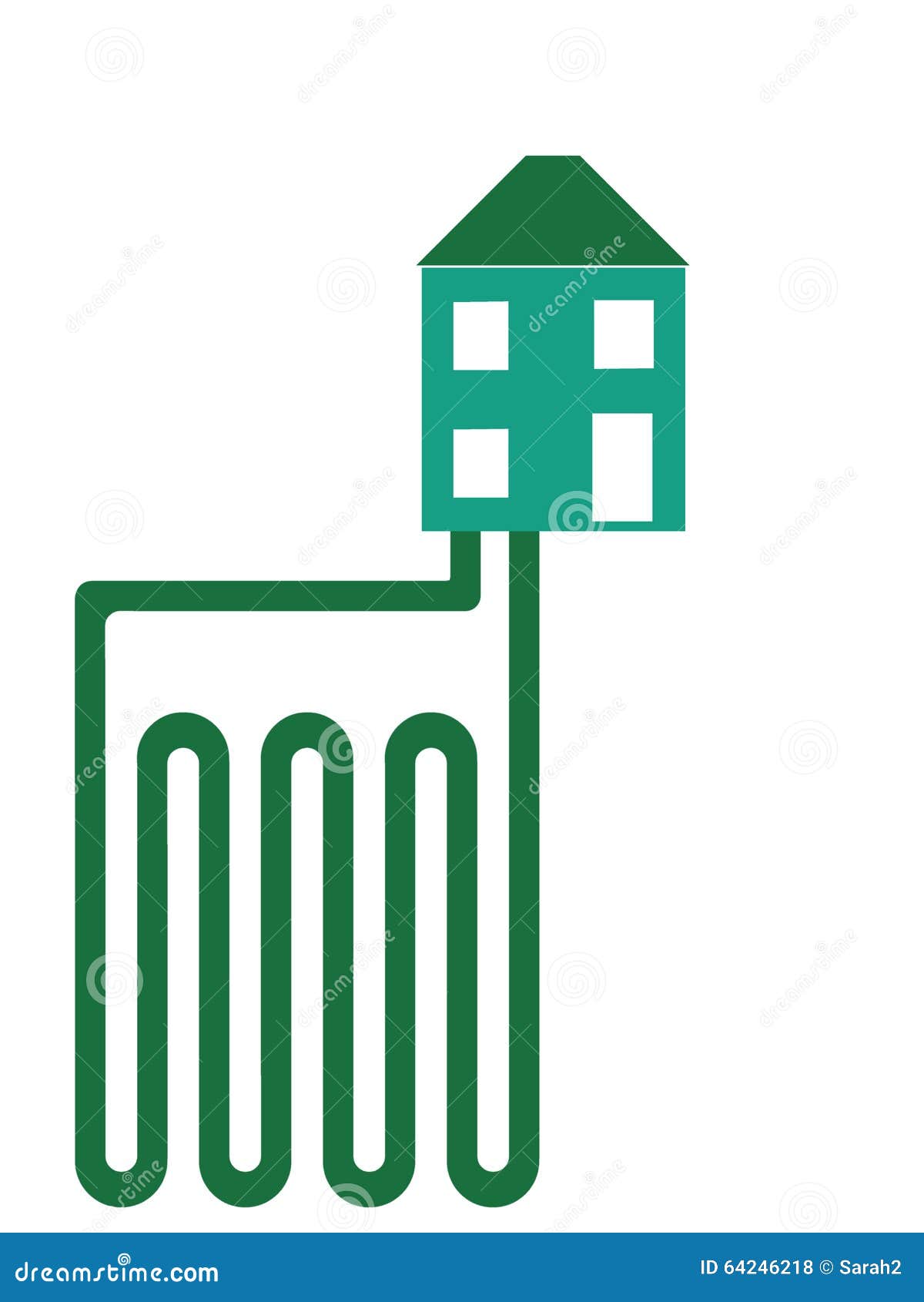 Geothermal Heating. Green Energy. Stock Illustration Illustration of pipes, flat 64246218